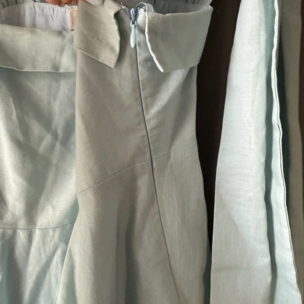 Light Blue Mini Dress with bow straps adjustable size small Mable Anthropologie - Picture 5 of 9